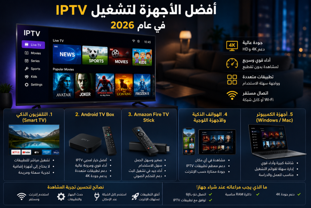 أفضل الأجهزة لتشغيل IPTV في عام 2026